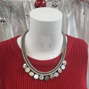 Coiled Two-Strand Silverstone Charms Necklace